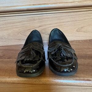 Aldo Black Loafers with Fringe Detail
